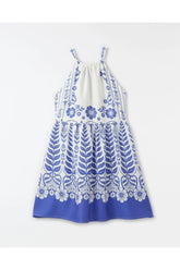 VESTIDO ESPLENDOR TROPICAL FARM FUTURE BRANCO/AZUL