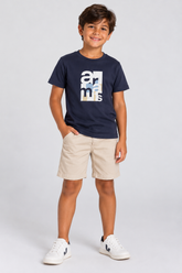 CAMISETA MAS ARAMIS INF EST GEOMETRICA NAVY