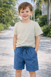 SHORTS ELAST MAS ARAMIS INF MESCLA COLOR AZUL MEDIO