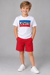 CAMISETA MC LEVIS KIDS SPORTSWEAR LOGO BRANCO