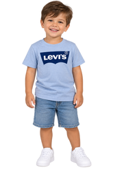 CAMISETA MC LEVIS KIDS BATWING AZUL CLARO