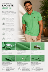 POLO MASC MC LACOSTE VERDE 132