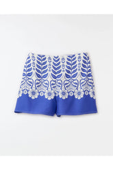 SHORT FEM JUV ESPLENDOR TROPICAL FUTURA BRANCO/AZUL
