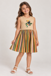 VESTIDO SILK CORES DO TUCANO FARM CAQUI