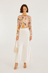BLUSA FEM ML LASTEX FLORAL LOLA FARM ROSA