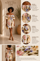 VESTIDO CURTO FLORAL LOLA FARM ESTAMPADO