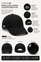 BONE LOGO LATERAL LACOSTE PRETO 031