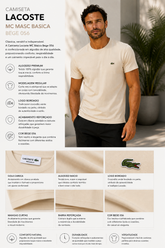 CAMISETA LACOSTE MC MASC BASICA BEGE 056
