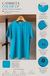 CAMISETA MC COLOR UP MALHA UM MAIS UM TURQUESA
