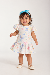VESTIDO JUMPER TRICOL ESTAMP MANGA EVASE OFF WHITE