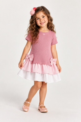 VESTIDO JUMPER PIQ BAB TRICOL LISTRADA CHICLETE