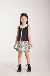 VESTIDO TRICOL DET GOLA REC BARRA RENDA PRETO