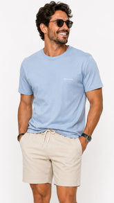 CAMISETA MC MAS 100 ALGODAO BRENDON AZUL CLARO