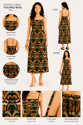 VESTIDO LONGO TUCANO REAL FARM PRETO
