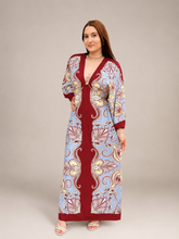 VESTIDO LONGO MANGA ARABESQUE AZUL CLARO