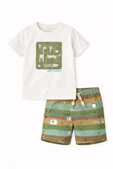 CONJ MAS CAM E BERM ANIMAL ALPHABETO BRANCO/VERDE