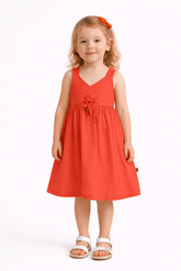 VESTIDO FEM PASSEANDO ALPHABETO LARANJA