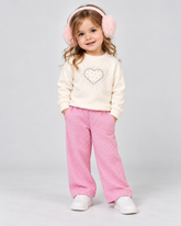 CONJ FEM BLUSAO COR STRASS CALCA TWEED OFF WHITE/ROSA