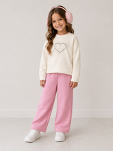 CONJ FEM BLUSAO COR STRASS CALCA TWEED OFF WHITE/ROSA
