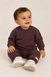 CONJ MAS BLUSAO SMILE CALCA MLT JACQUARD VINHO