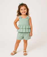 CONJ FEM BATA ALCA LACO SHORT VISC DOBBY VERDE LAGO
