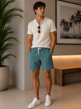 BERMUDA TACTEL PELETIZADO LISO BRENDON VERDE PETROLEO/KHAKI