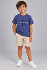CAMISETA CKJ KIDS MAS MC LOGO REISSUE INDIGO