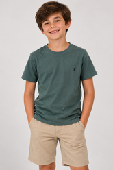 CAMISETA CKJ KIDS MAS LOGO MONOGRAM VERDE MEDIO