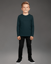 CAMISETA CKJ KIDS ML LOGO CENTRALIZADO VERDE MEDIO