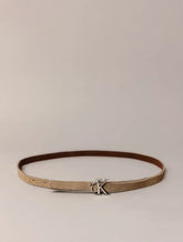 CINTO CKJ FEM FINO DOUBLE FACE FIVELA CK CAQUI MEDIO