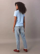 BLUSA CKJ FEM MC REISSUE CENTRALIZADO AZUL CLARO