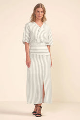 BLUSA FEM MC ELAST COS LIST C BRILHO OFF WHITE