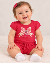 CONJ FEM BL LACO C POMPOM E SHORT MLT VERMELHO