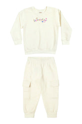 CONJ FEM BLUSAO WONDER CALCA MLT BOTONE OFF WHITE