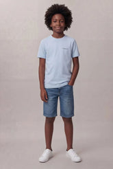 CAMISETA MAS CKJ KIDS LOGO PEITO AZUL BEBE