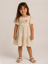 VESTIDO LINHO STRONG BORD FLORES CRU