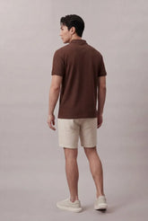 POLO CKJ MASC MC LOGO BORDADO MARROM