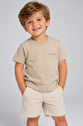CAMISETA MAS KIDS 100 ALGODAO BRENDON CAQUI