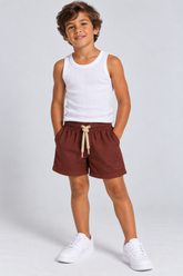 BERMUDA MAS KIDS ALFA VISCOSE BRENDON MARROM ESCURO