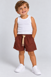 BERMUDA MAS KIDS ALFA VISCOSE BRENDON MARROM ESCURO