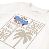 CONJUNTO MAS SKATE ALPHABETO OFF WHITE/AZUL