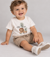 CONJ MAS CAM LEAO PEQUENO E BERM SARJA OFF WHITE/WOODS