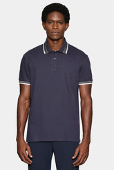 POLO MAS MC PIQUET GOLA FRISOS ARAMIS MARINHO