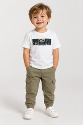CAMISETA MC INF EST TENNIS GEO ARAMIS OFF WHITE