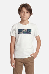 CAMISETA MC INF EST TENNIS GEO ARAMIS OFF WHITE