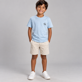 CAMISETA CKJ KIDS MAS MC REISSUE PEITO AZUL BEBE
