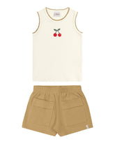 CONJ FEM REG RIB CEREJA E SHORT MLT TEXT OFF WHITE