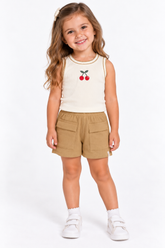 CONJ FEM REG RIB CEREJA E SHORT MLT TEXT OFF WHITE