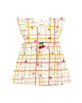 VESTIDO MC TEXT CEREJA C POMPOM LIST OFF WHITE