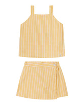 CONJ FEM REG E SHORT SAIA TRICOLINE LIST AMARELO